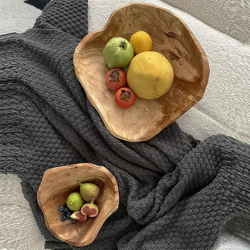NaturaBowl | Handgesneden houten fruitschaal – natuurlijk, duurzaam en stijlvol voor in de keuken