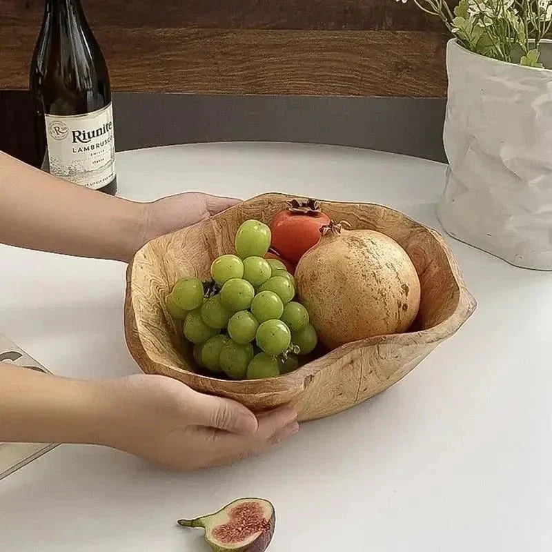 NaturaBowl | Handgesneden houten fruitschaal – natuurlijk, duurzaam en stijlvol voor in de keuken