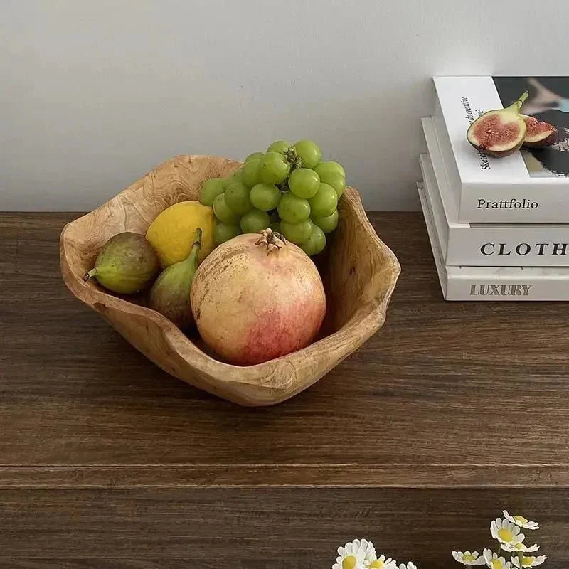 NaturaBowl | Handgesneden houten fruitschaal – natuurlijk, duurzaam en stijlvol voor in de keuken