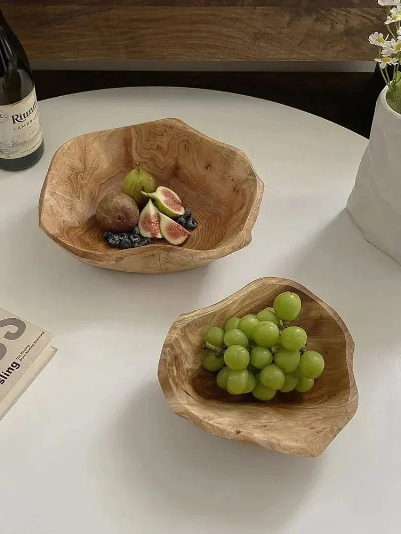 NaturaBowl | Handgesneden houten fruitschaal – natuurlijk, duurzaam en stijlvol voor in de keuken