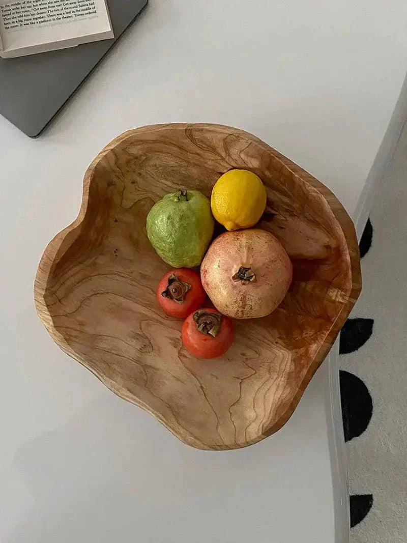 NaturaBowl | Handgesneden houten fruitschaal – natuurlijk, duurzaam en stijlvol voor in de keuken