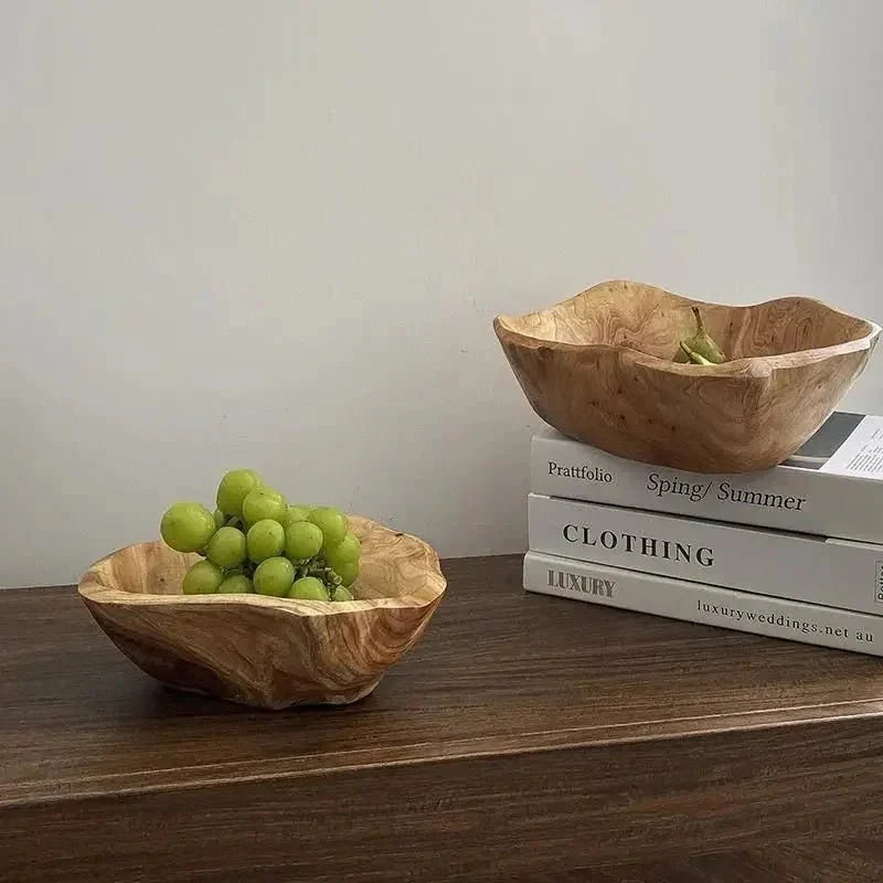 NaturaBowl | Handgesneden houten fruitschaal – natuurlijk, duurzaam en stijlvol voor in de keuken