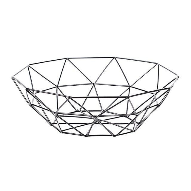 NexiBowl | Geometrische fruitschaal – Open ontwerp, stevig ijzer met gekleurde afwerking