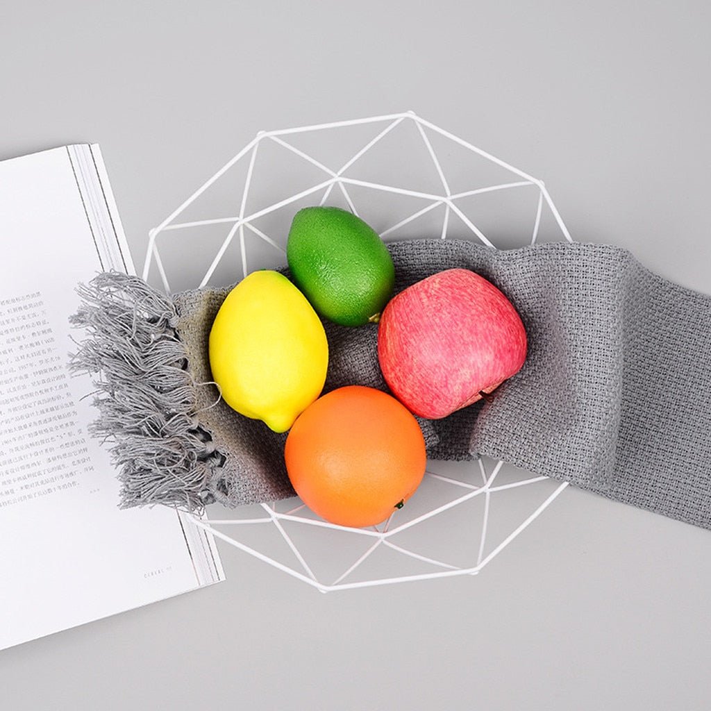 NexiBowl | Geometrische fruitschaal – Open ontwerp, stevig ijzer met gekleurde afwerking