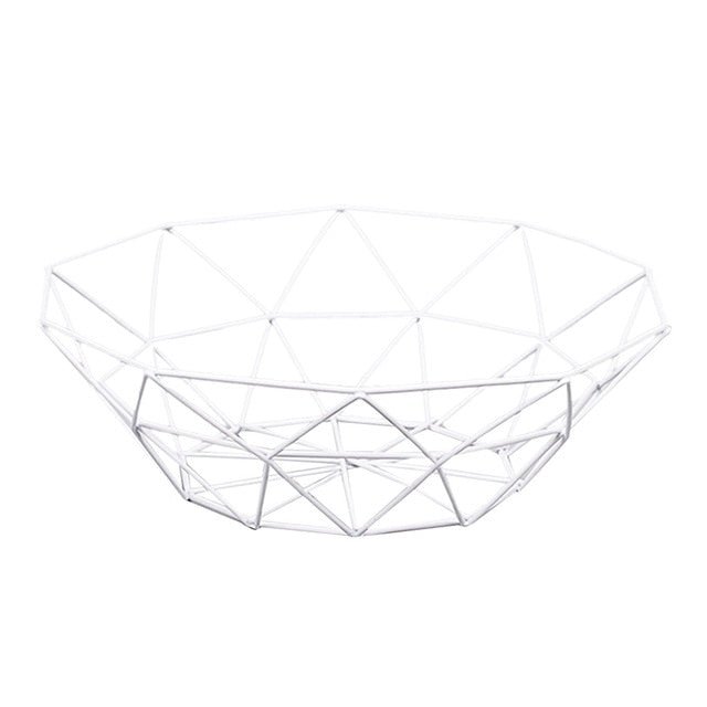 NexiBowl | Geometrische fruitschaal – Open ontwerp, stevig ijzer met gekleurde afwerking