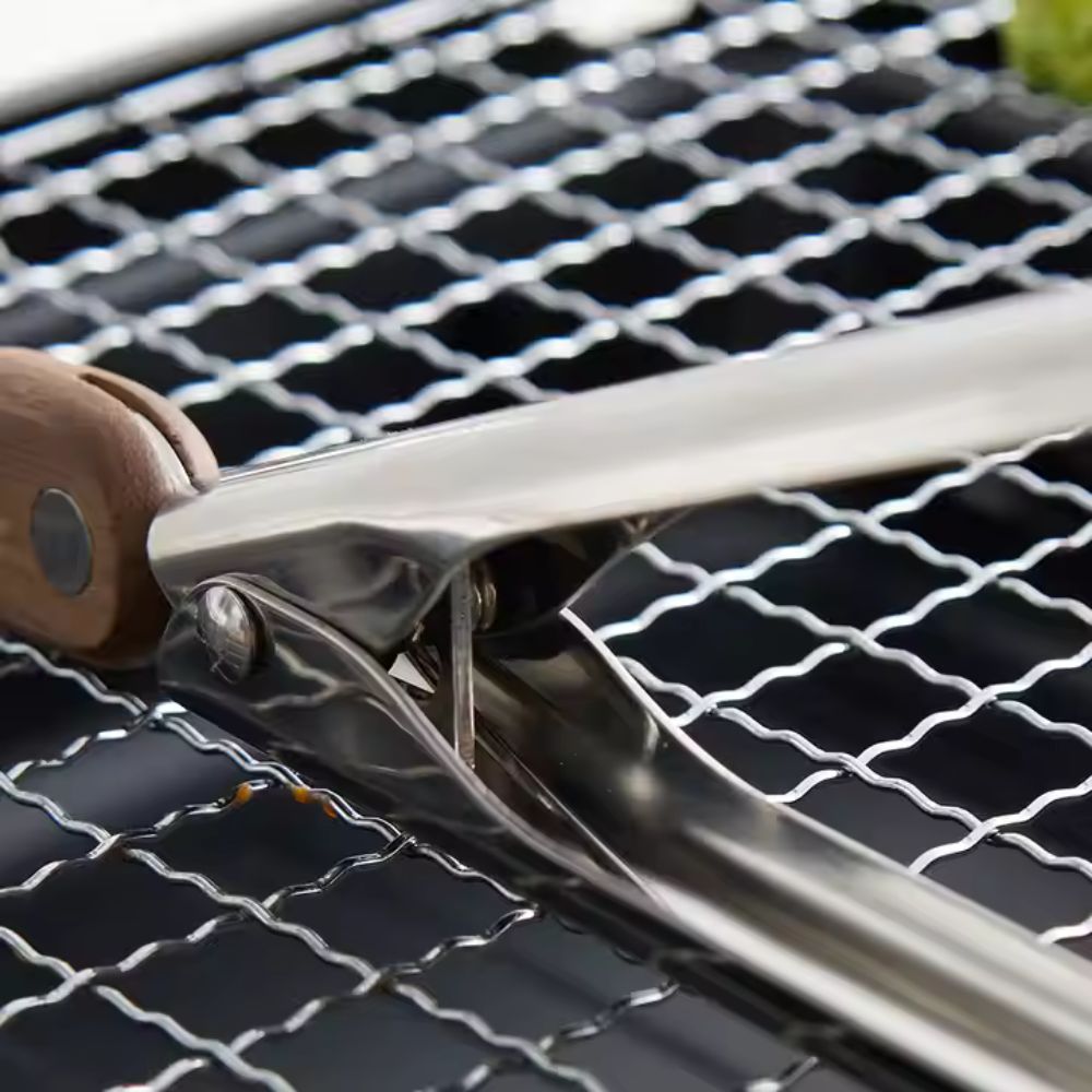 OakGrip | Set van 2 houten en roestvrijstalen keukentangen, ergonomische tangen