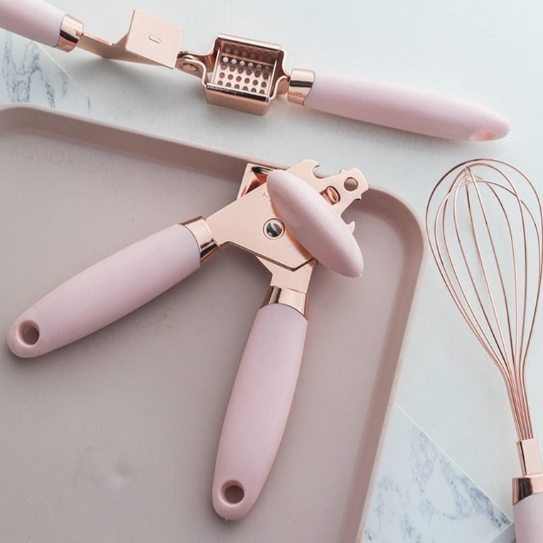 Utensia | 7-delige roségouden kookbenodigdheden – Duurzame roestvrijstalen keukengerei