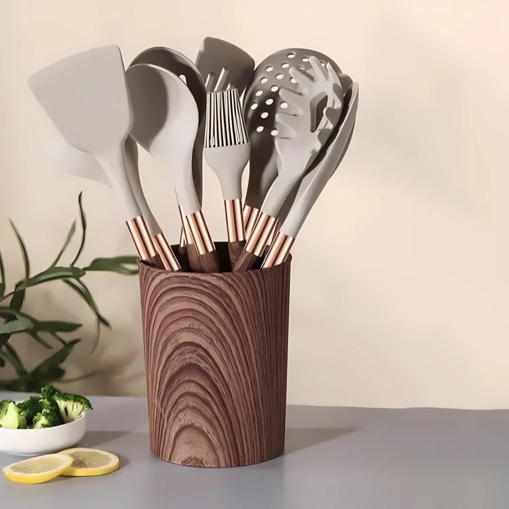 Utensio | 10-delige siliconen keukengerei set — Hittebestendige, antiaanbak kookgerei met ergonomische handgrepen