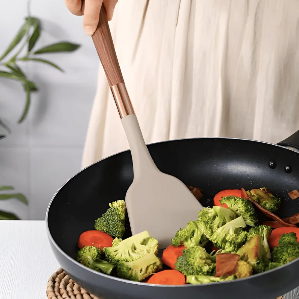 Utensio | 10-delige siliconen keukengerei set — Hittebestendige, antiaanbak kookgerei met ergonomische handgrepen