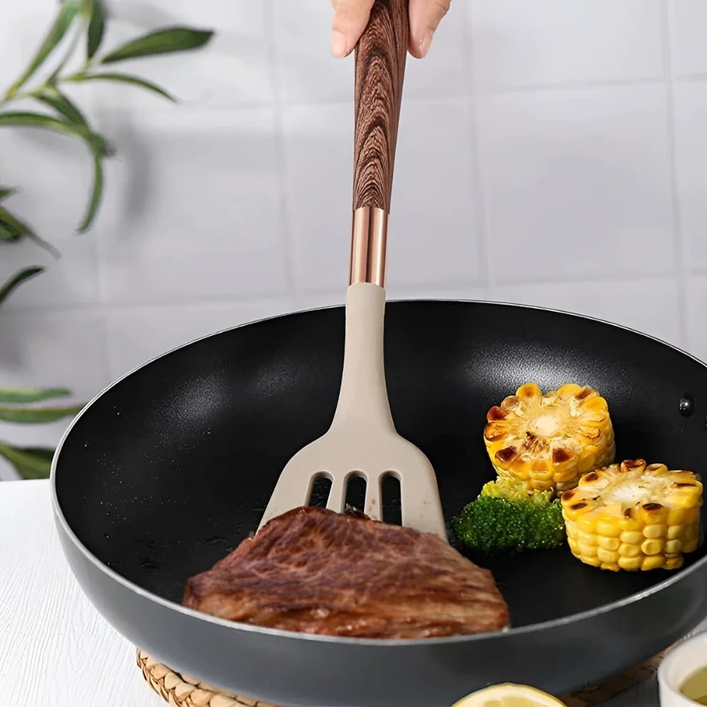 Utensio | 10-delige siliconen keukengerei set — Hittebestendige, antiaanbak kookgerei met ergonomische handgrepen