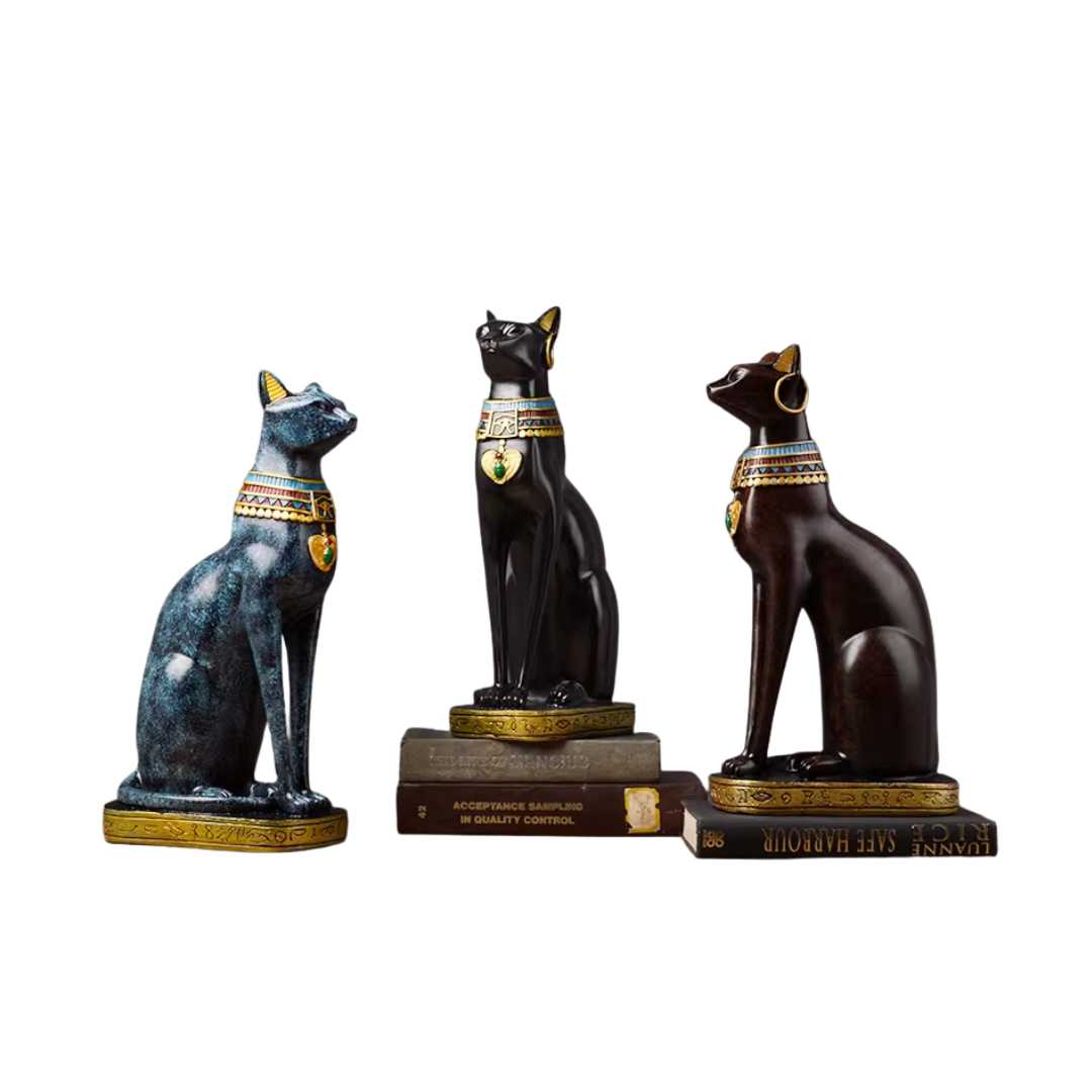 Pryo | Handgemaakt Egyptisch kattenbeeldje – Decoratief beeldje van hars voor thuis en op kantoor