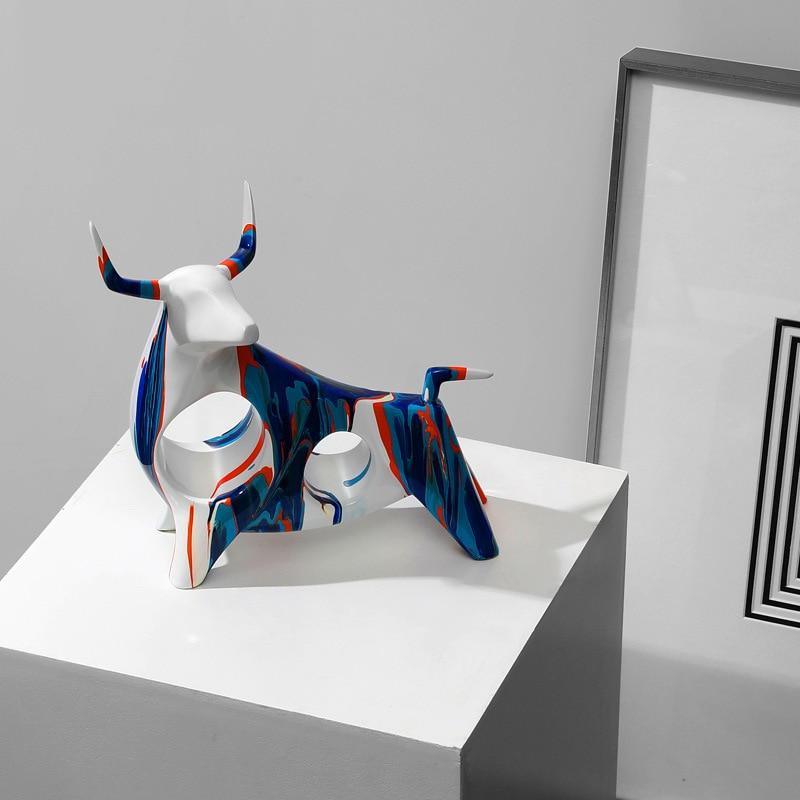 Bravox | Handgemaakt stierenbeeldje – Decoratief beeldje van hars voor thuis en op kantoor