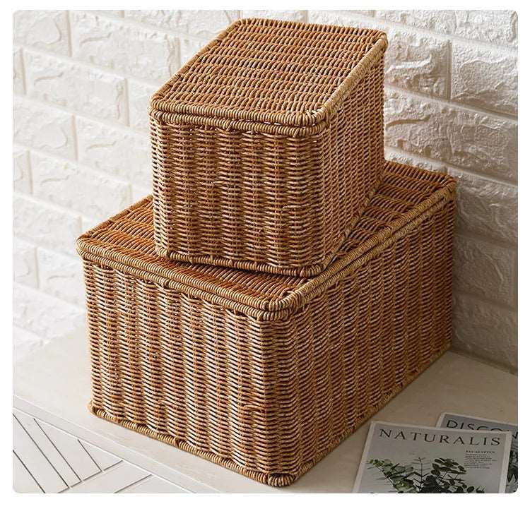 Rattanova | Handgeweven rotan opbergmand, milieuvriendelijke decoratieve boho-organizer