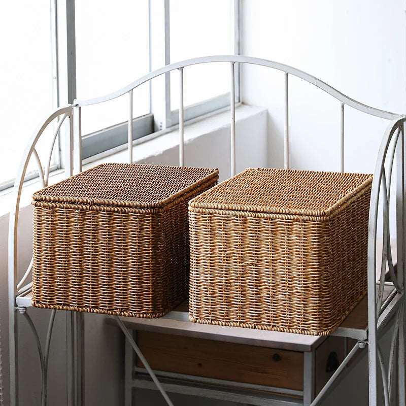 Rattanova | Handgeweven rotan opbergmand, milieuvriendelijke decoratieve boho-organizer