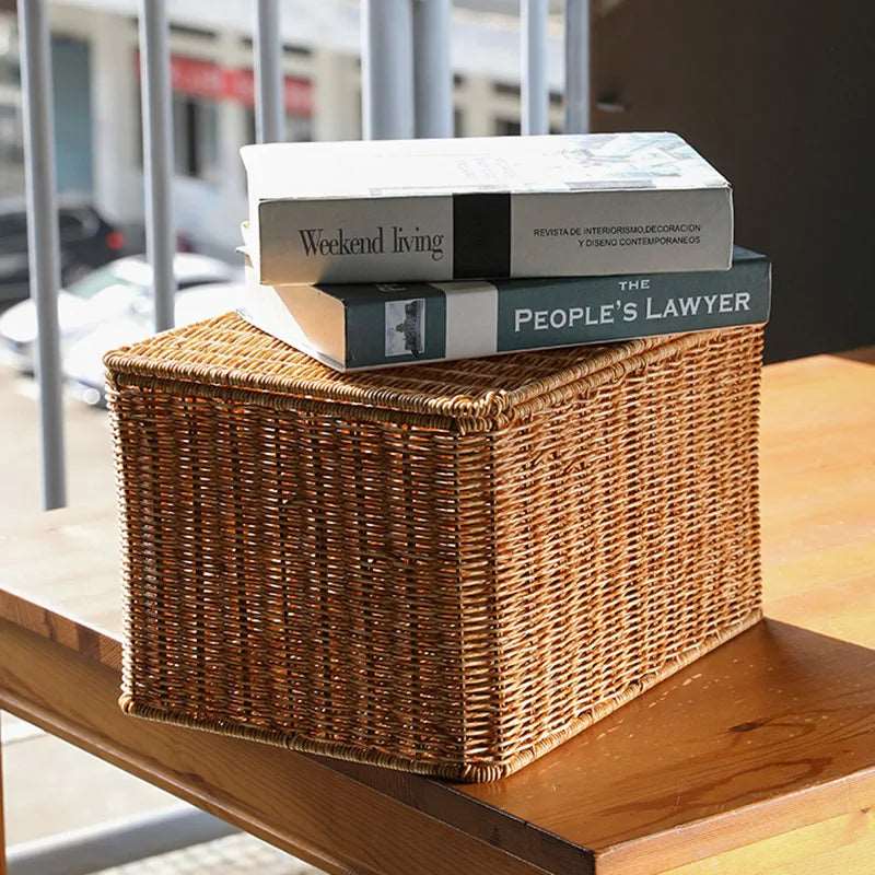 Rattanova | Handgeweven rotan opbergmand, milieuvriendelijke decoratieve boho-organizer