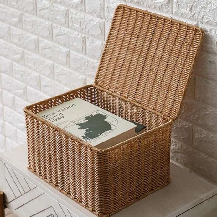 Rattanova | Handgeweven rotan opbergmand, milieuvriendelijke decoratieve boho-organizer