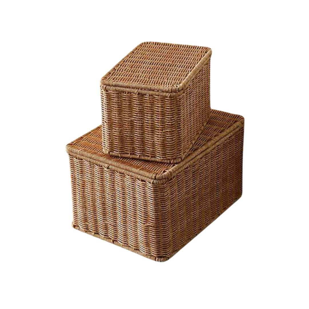 Rattanova | Handgeweven rotan opbergmand, milieuvriendelijke decoratieve boho-organizer