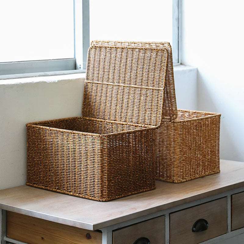 Rattanova | Handgeweven rotan opbergmand, milieuvriendelijke decoratieve boho-organizer