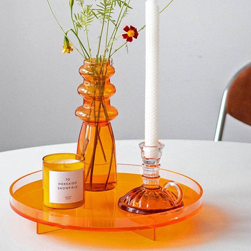 Circlix | Levendige ronde acryl dienblad – veelkleurige serveer- en decoratieve schaal voor thuis