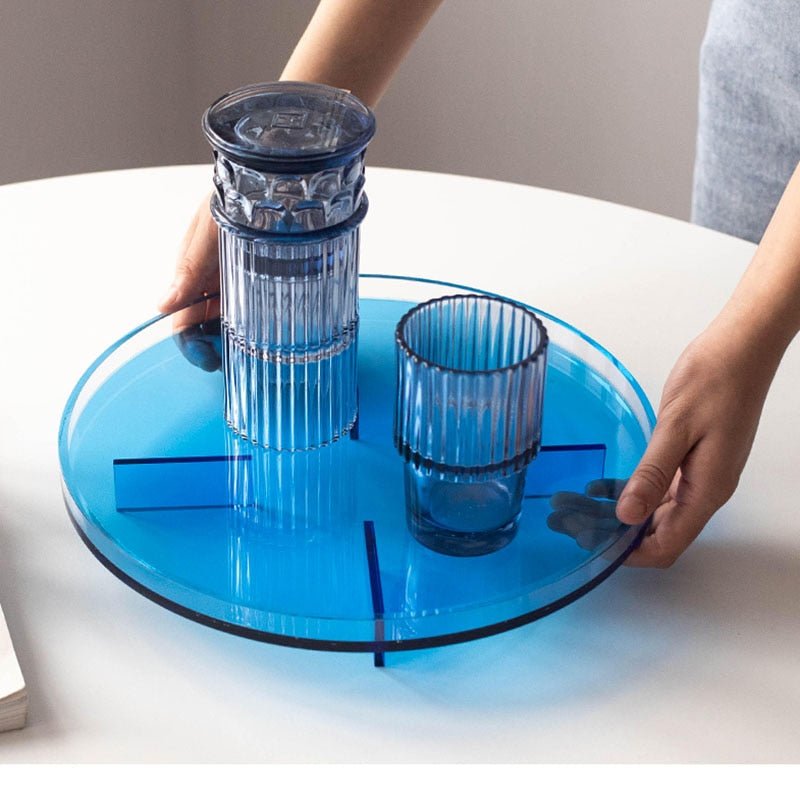 Circlix | Levendige ronde acryl dienblad – veelkleurige serveer- en decoratieve schaal voor thuis