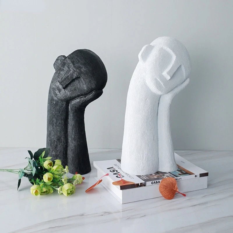 Musera | Doordachte gezichtssculptuur van hars – Moderne artistieke decoratie voor thuis en op kantoor