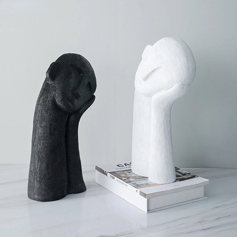Musera | Doordachte gezichtssculptuur van hars – Moderne artistieke decoratie voor thuis en op kantoor