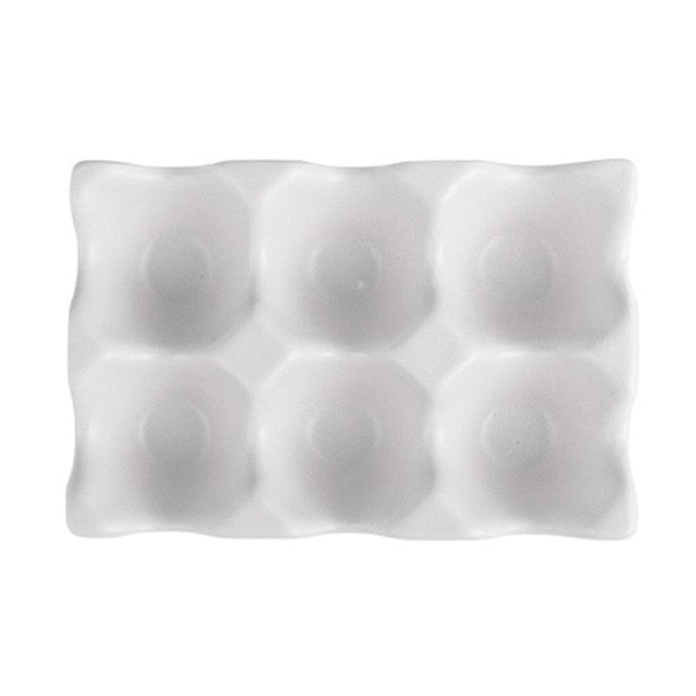 Eggzio | Keramische eierhouder – Stijlvolle keukenorganizer voor 6 eieren, duurzaam porselein, pastelkleuren