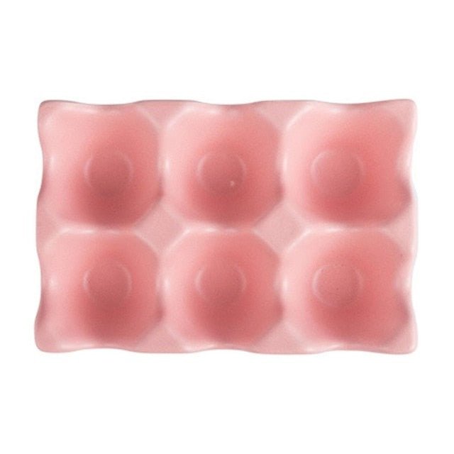 Eggzio | Keramische eierhouder – Stijlvolle keukenorganizer voor 6 eieren, duurzaam porselein, pastelkleuren