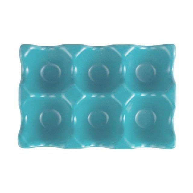 Eggzio | Keramische eierhouder – Stijlvolle keukenorganizer voor 6 eieren, duurzaam porselein, pastelkleuren