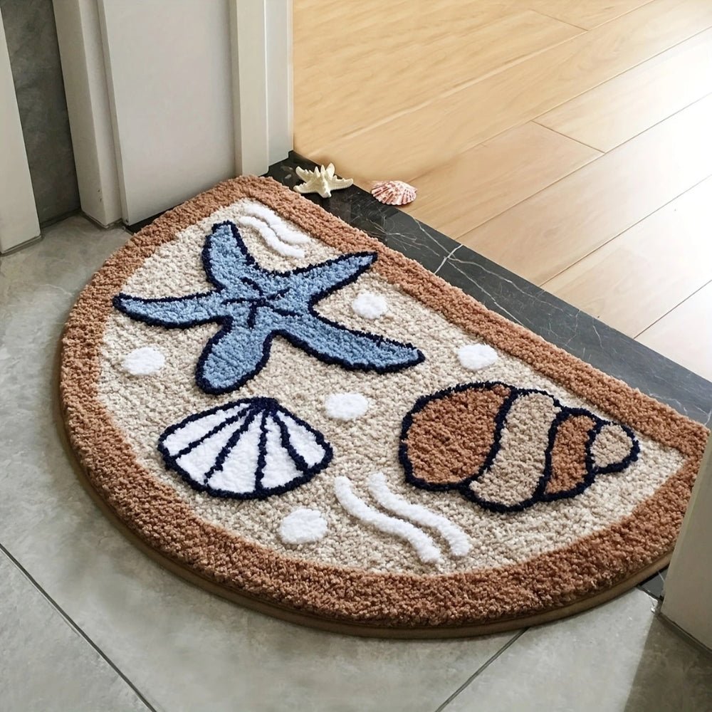 Bathora | Antislip halve cirkel badmat – zachte, sneldrogende mat voor veiligheid in douche en bad