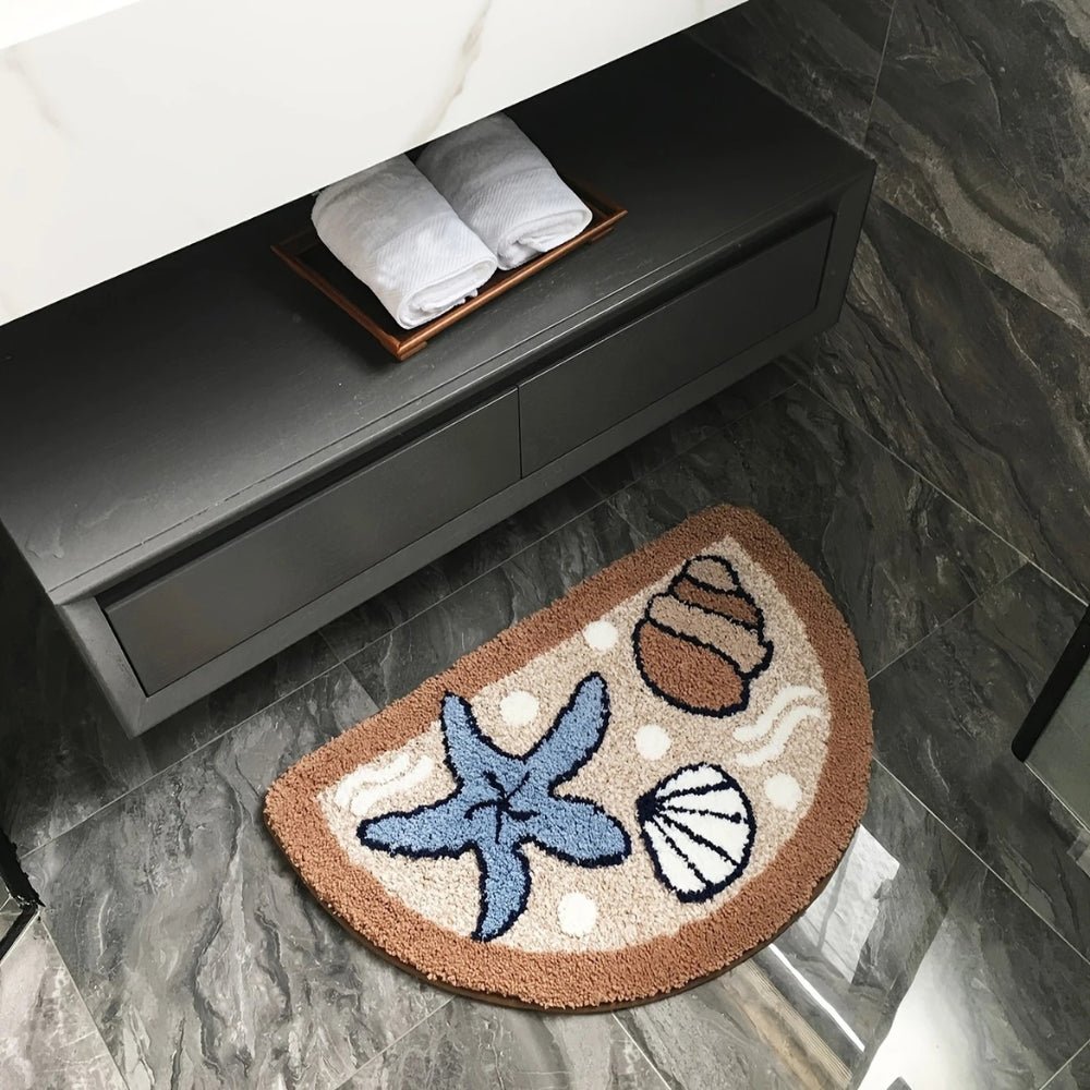 Bathora | Antislip halve cirkel badmat – zachte, sneldrogende mat voor veiligheid in douche en bad