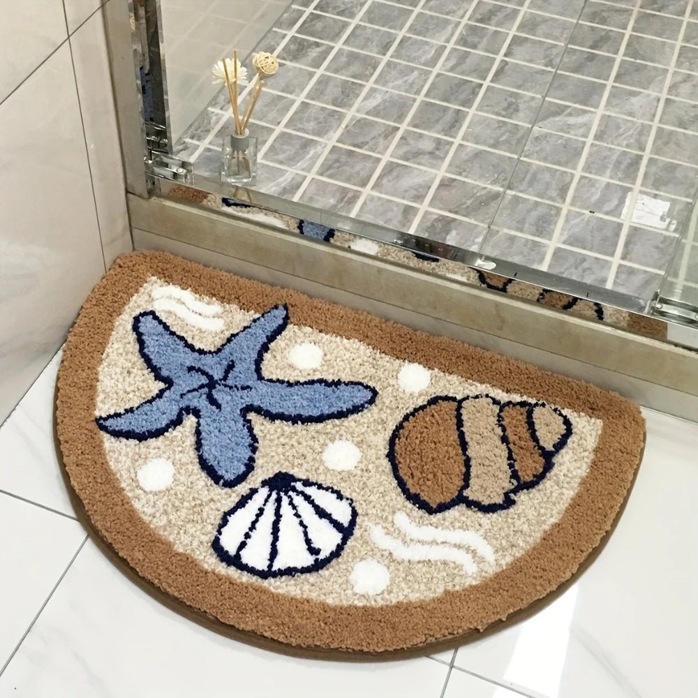 Bathora | Antislip halve cirkel badmat – zachte, sneldrogende mat voor veiligheid in douche en bad