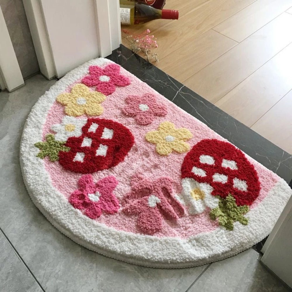 Bathora | Antislip halve cirkel badmat – zachte, sneldrogende mat voor veiligheid in douche en bad