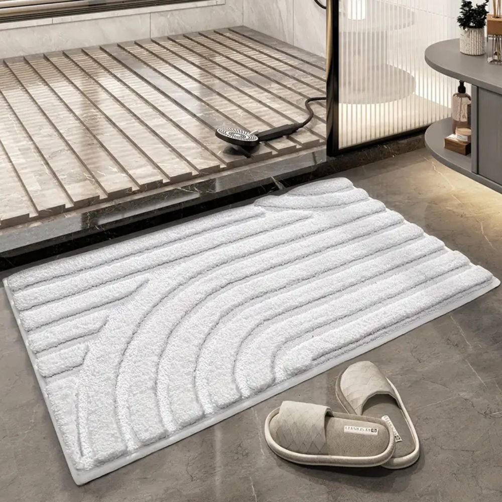 PlushFlo | Opblaasbare fluwelen badmat met pluche comfort – zacht, antislip en waterdicht voor de badkamer
