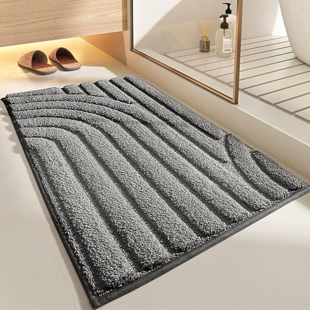 PlushFlo | Opblaasbare fluwelen badmat met pluche comfort – zacht, antislip en waterdicht voor de badkamer