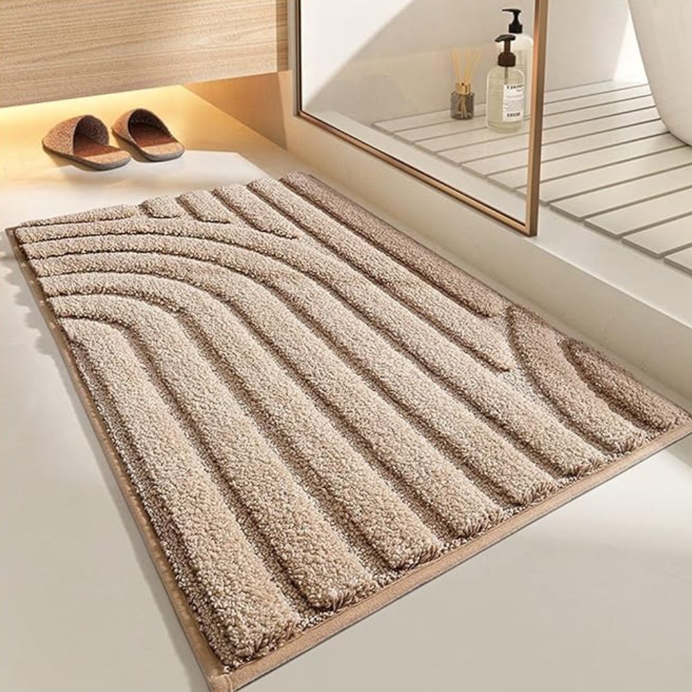 PlushFlo | Opblaasbare fluwelen badmat met pluche comfort – zacht, antislip en waterdicht voor de badkamer