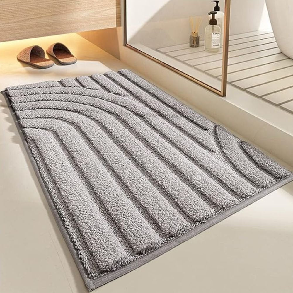PlushFlo | Opblaasbare fluwelen badmat met pluche comfort – zacht, antislip en waterdicht voor de badkamer