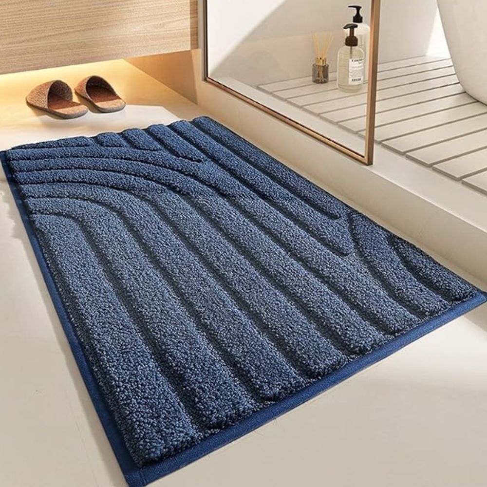 PlushFlo | Opblaasbare fluwelen badmat met pluche comfort – zacht, antislip en waterdicht voor de badkamer