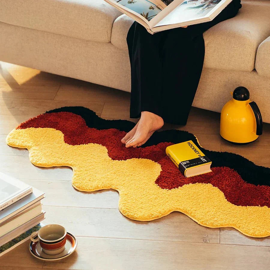 SolaraTide | Getuft tapijt voor de woonkamer, geïnspireerd op de zonsondergang – zacht, duurzaam, antislip