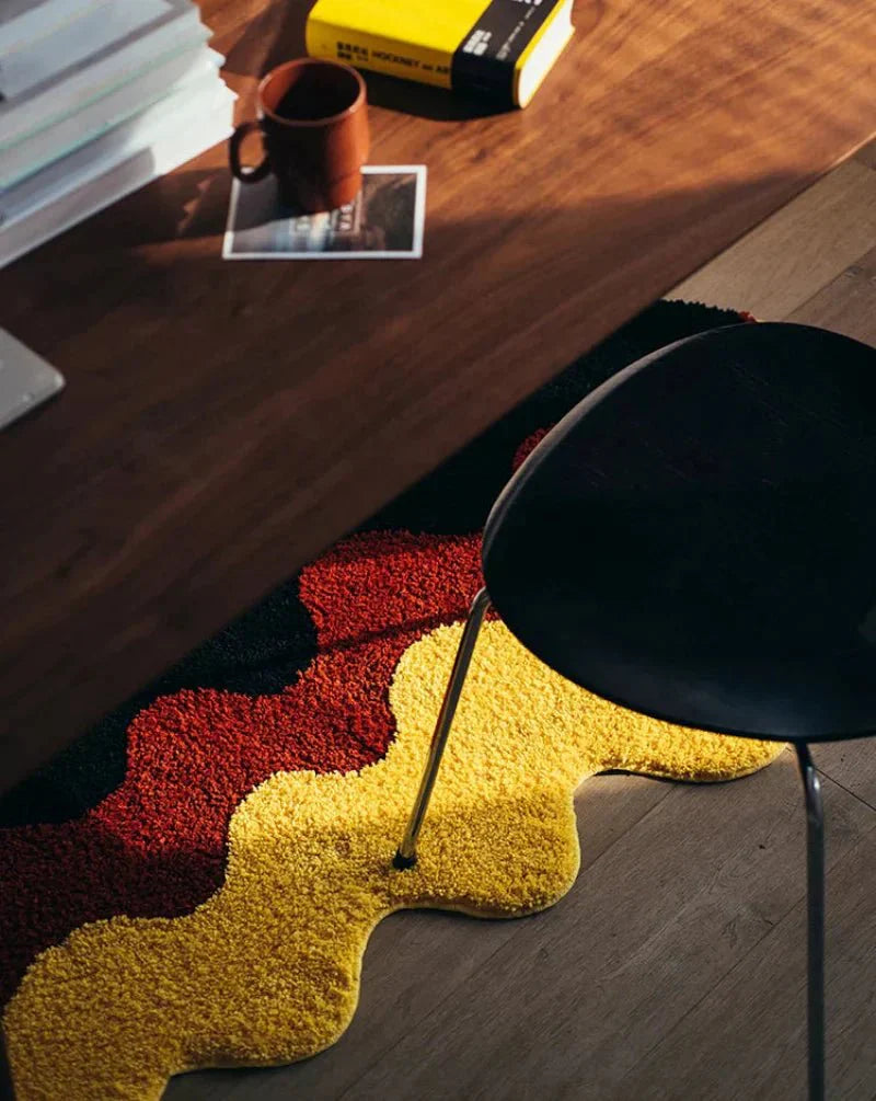 SolaraTide | Getuft tapijt voor de woonkamer, geïnspireerd op de zonsondergang – zacht, duurzaam, antislip