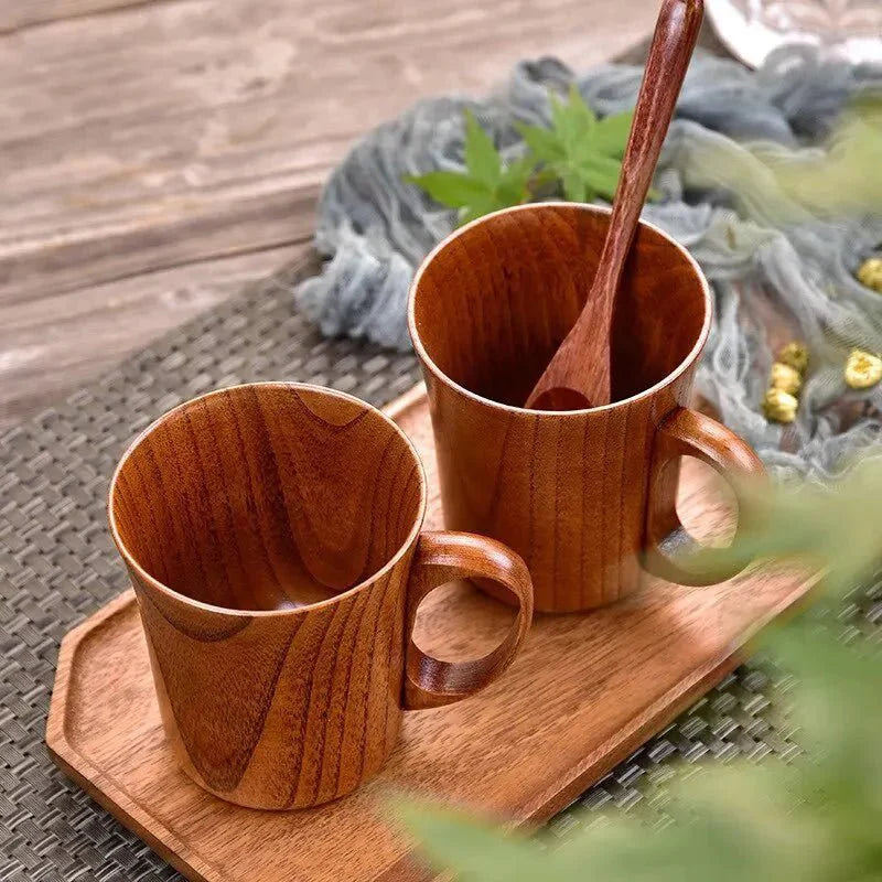 Koru | Natuurlijke houten mok – Handgemaakte houten koffiemok 300 ml, duurzaam, uniek ontwerp