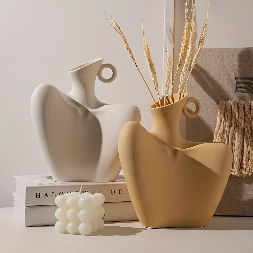 Vessence | Abstracte keramische vaas, moderne sculpturale decoratieve vaas