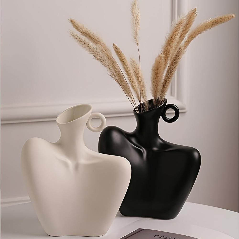 Vessence | Abstracte keramische vaas, moderne sculpturale decoratieve vaas