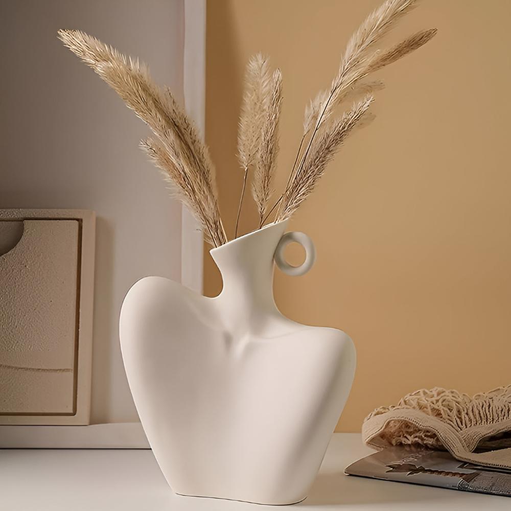 Vessence | Abstracte keramische vaas, moderne sculpturale decoratieve vaas