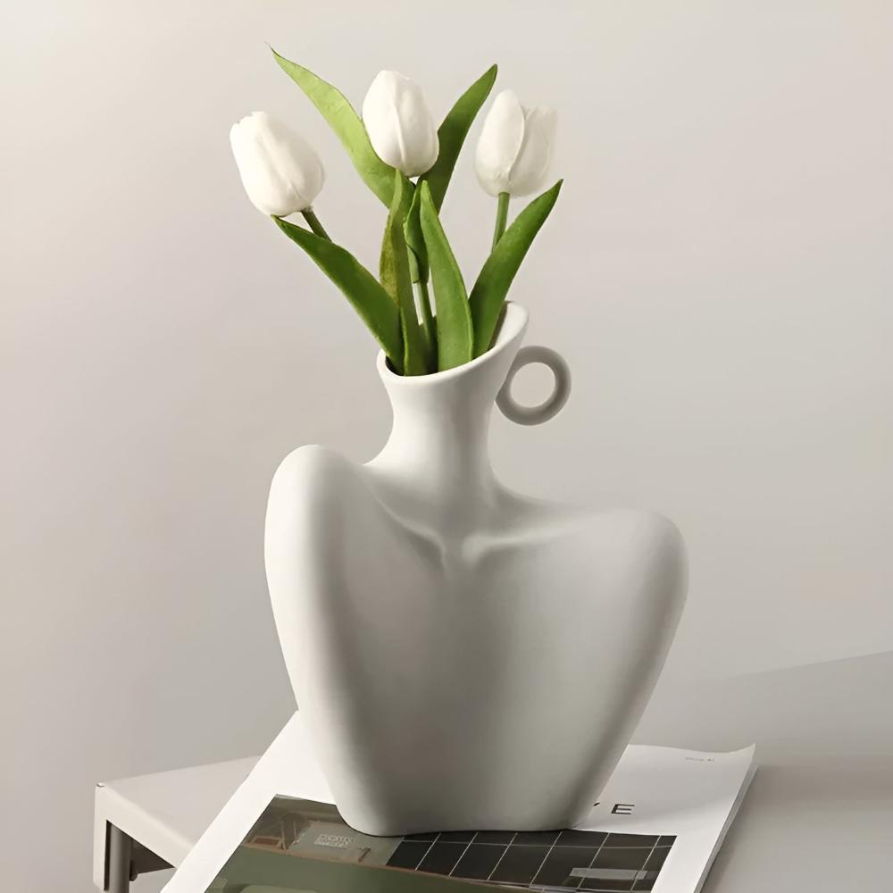 Vessence | Abstracte keramische vaas, moderne sculpturale decoratieve vaas