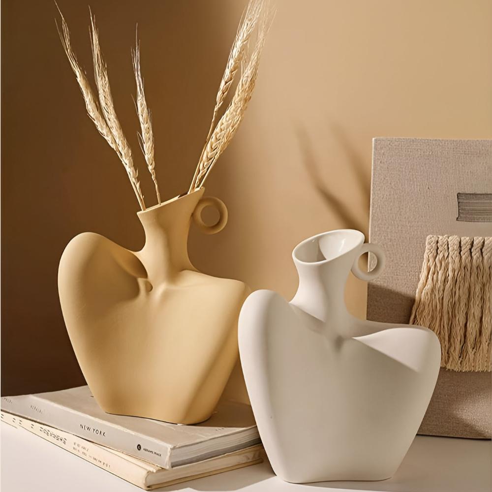 Vessence | Abstracte keramische vaas, moderne sculpturale decoratieve vaas