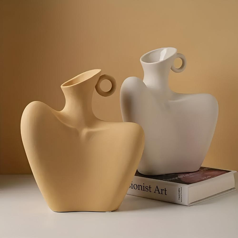 Vessence | Abstracte keramische vaas, moderne sculpturale decoratieve vaas