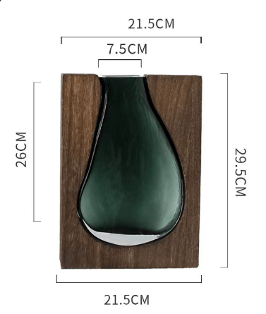 Nuvase | Minimalistische Houten & Glazen Vaas – Modern Scandinavisch Decor