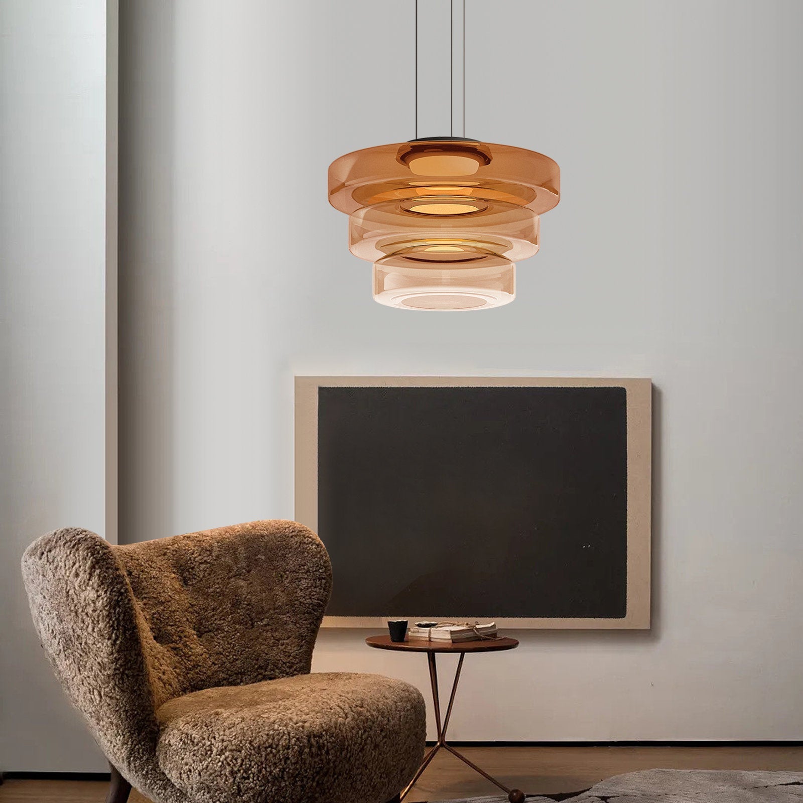 Glowd | Bauhaus glazen hanglamp - LED hanglamp voor moderne woonkamer