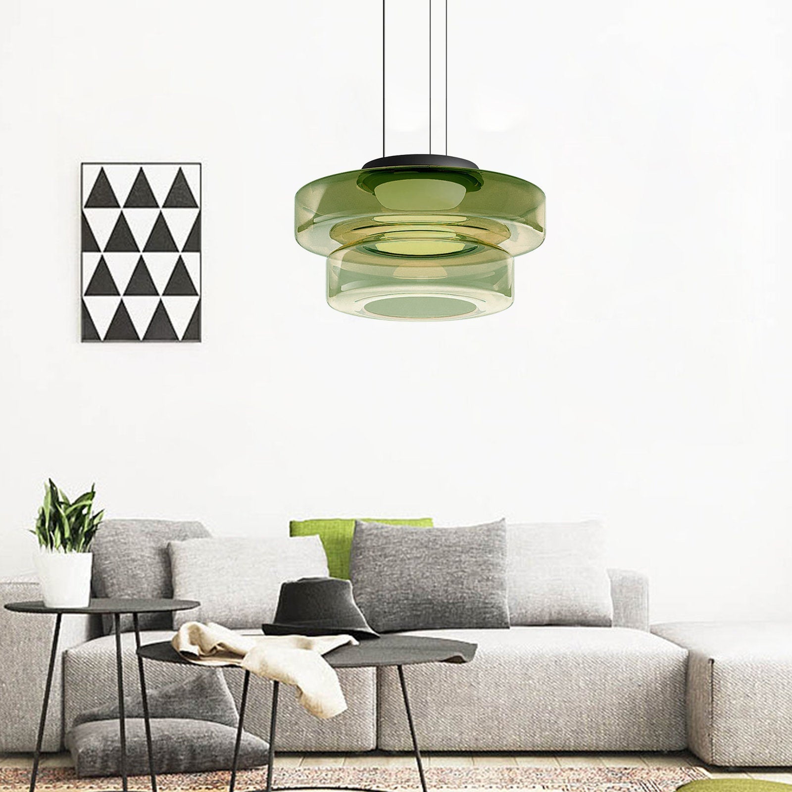 Glowd | Bauhaus glazen hanglamp - LED hanglamp voor moderne woonkamer